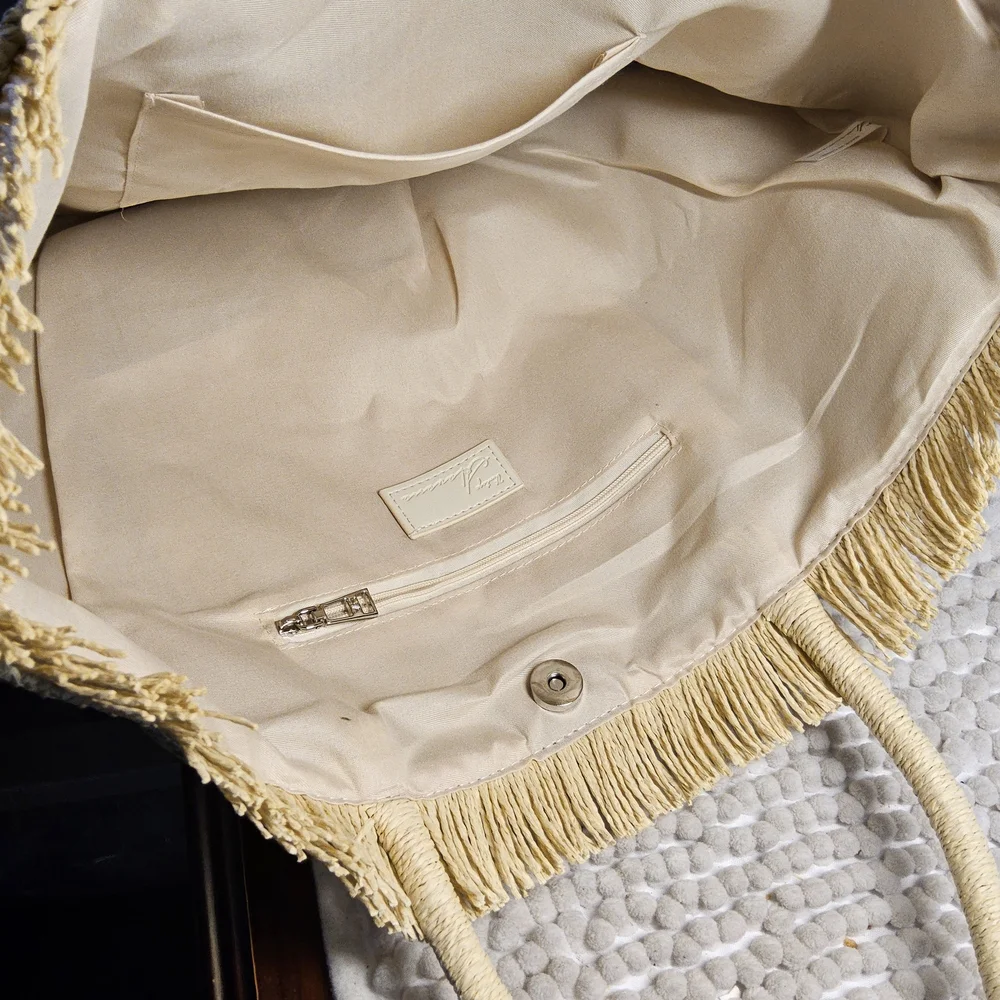 NWOT Vintage Havana Striped Raffia Tote Bag